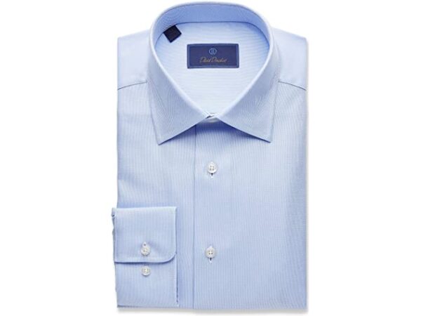 David Donahue Regular Fit Blue Royal Oxford Dress Shirt