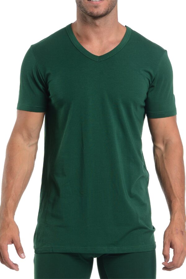 Wood V-Neck Undershirt - Forest Green