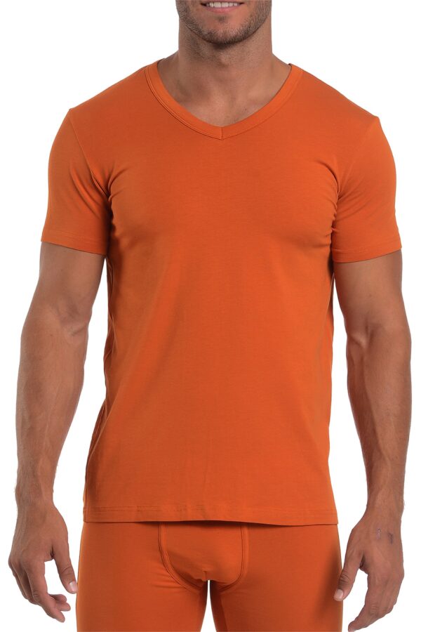 Wood V-Neck Undershirt - Orange